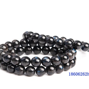 Natural Blue Iridescence Arfvedsonite Gemstone Grade AA Round 9mm 11mm Loose Beads