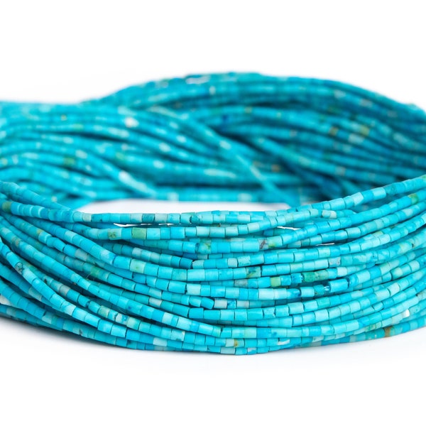 Natural Aqua Blue Turquoise Gemstone Grade AAA Round Tube 1x1mm Loose Beads