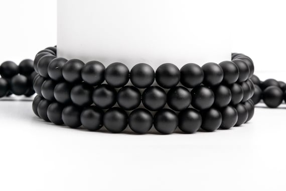 5/10 Strands Natural Matte Black Onyx Gemstone Grade AAA Round 6mm 7-8mm 10mm Loose Beads