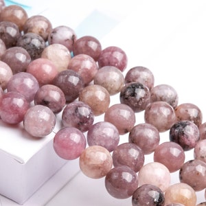 Natural Purple Pink Lepidolite Gemstone Grade A Round 4mm 6mm 8mm 10mm Loose Beads