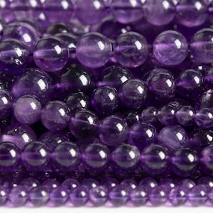 Genuine Natural Purple Amethyst Gemstone Grade AAAAA Round 4mm 6mm 8mm 10mm 12mm Loose Beads