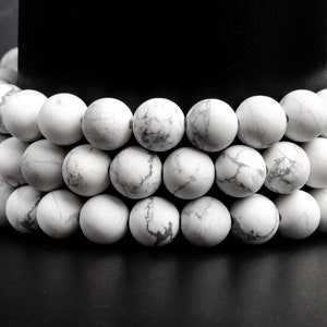 Natural Matte White Howlite Gemstone Grade AAA Round 4mm 6mm 8mm 10mm 15mm Loose Beads