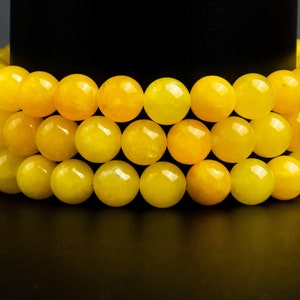 Yellow Jade Gemstone Grade Round 8mm Loose Beads