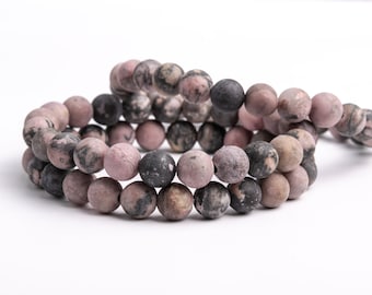 Natural Mate Rosa Rhodonite Gemstone Grado AAA Redondo 8mm Perlas Sueltas