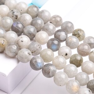 Natural Light Gray Labradorite Gemstone Grade A Round 4mm 6mm 8mm 10mm 12mm Loose Beads