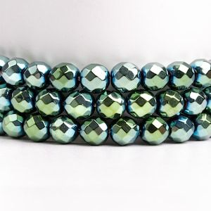 グリーンヘマタイト宝石グレードAAAファセットラウンド2mm3mm4mm6mm7-8mmルースビーズ