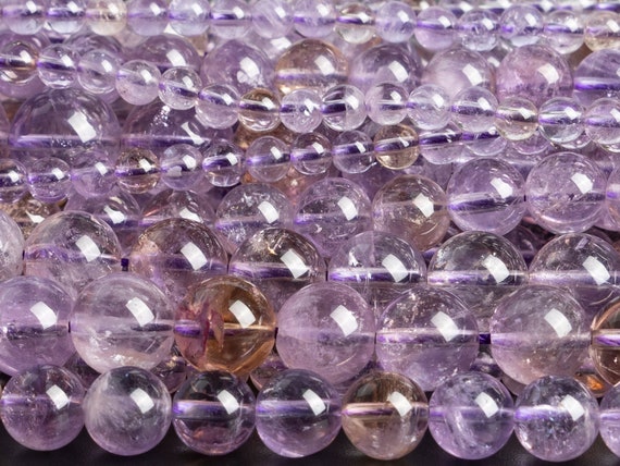 Natural Clear Yellow Purple Ametrine Gemstone Grade AA Round 6mm 8mm 10mm 12mm 14mm Loose Beads