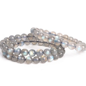 Natural Translucent Gray Labradorite Gemstone Grade AAA Round 6mm 6-7mm 7mm 8mm 8-9mm 9mm 10mm Loose  Beads