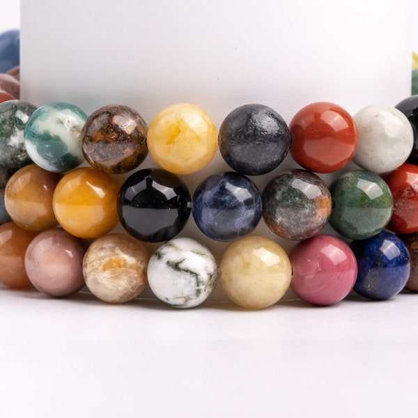Natural Multicolor Mix Stone Gemstone Grade AAA Round 4mm 6mm 8mm 10mm 11-12mm Loose Beads