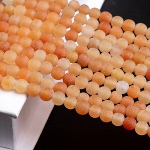 Matte Orange Aventurine Gemstone Grade AAA Round 4mm 6mm 8mm 10mm 15mm Loose Beads