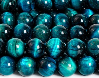 5/10 Strands Blue Green Tiger Eye Gemstone Grade AAA Round 4mm 6mm 8mm 10mm Loose Beads