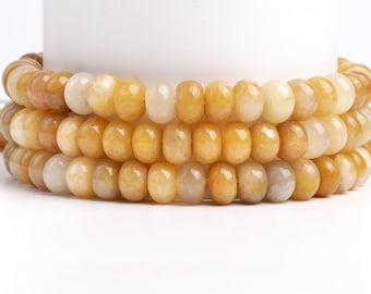 5/10 Bulk Yellow Aventurine Gemstone Grade AAA Rondelle 6x4mm 8x5mm Loose Beads