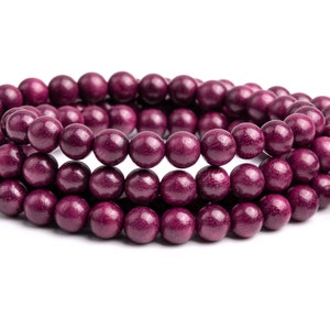 Natural Wood Red Purple Sandalwood Gemstone Grade Round 8mm Loose Beads