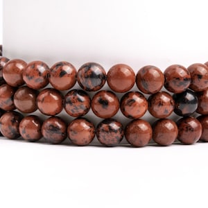 Natural Mahogany Obsidian Gemstone Grade AAA Round 6MM 7-8MM 12MM Loose Beads