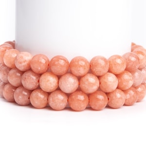 Natural Orange Peach Calcite Gemstone Grade AA Round 5-6mm 8mm 10mm 12mm Loose Beads