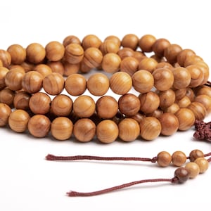 Natural Wood Light Brown Yew Wood Gemstone Grade Round 10mm Loose Beads