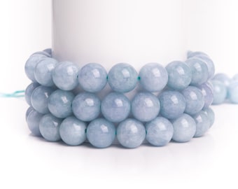 Blue Aquamarine Gemstone Grade AAA Round 6mm 8mm 10mm Loose Beads