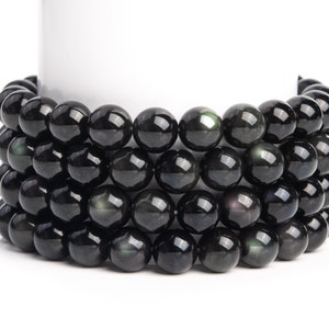 Natural Rainbow Obsidian Gemstone Grade AAA Round 6mm 8mm Loose Beads