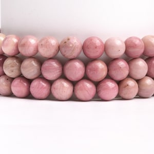 Natural Haitian Flower Rhodonite Gemstone Grade AAA Round 4-5mm 6-7mm 8-9mm 10mm 12mm Loose Beads