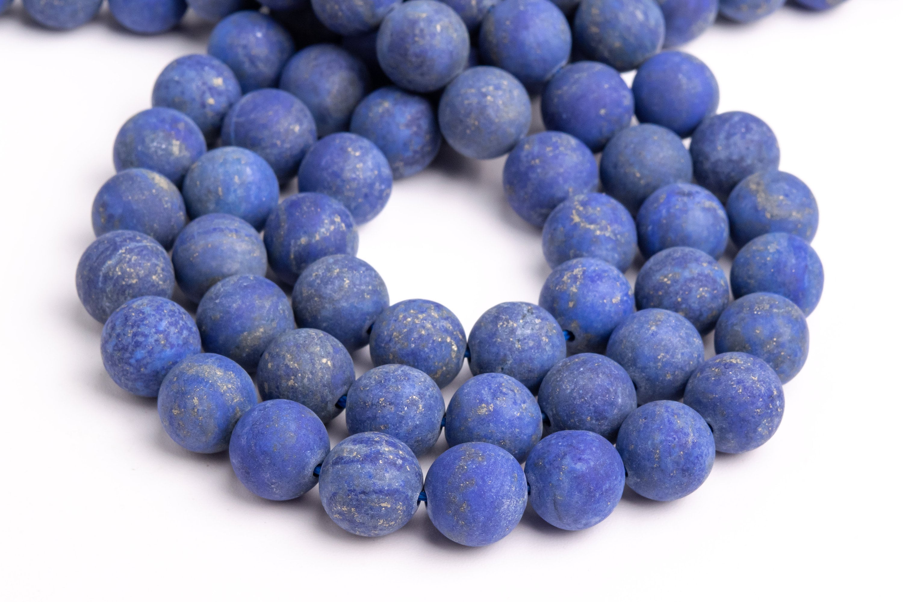 Matte Deep Blue Lapis Lazuli Gemstone Grade A Round 4mm 6mm 8mm 10mm ...