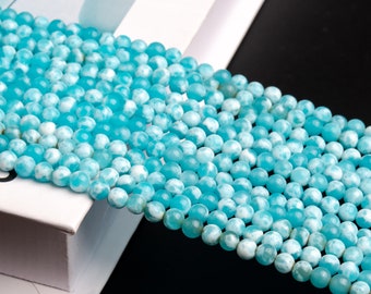 Blue Sky Larimar Quartz Gemstone Grade A Round 4mm 6mm 8mm 10mm 12mm Loose Beads