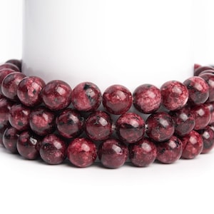 Deep Red Jade Gemstone Grade AAA Round 7-8mm Loose Beads