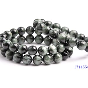 Natural Green Chrysoberyl Cat Eye Gemstone Grade AA Round 9mm 10mm Loose Beads
