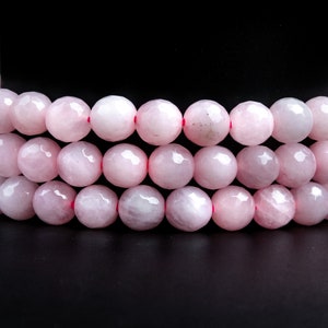 Pink Rose Quartz Gemstone Grade A Micro Faceted Round 5-6mm 8mm 10mm Loose Beads