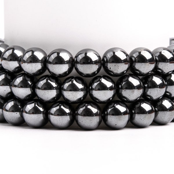 Natural Black Hematite Gemstone Grade AAA Round 2mm 3mm 4mm 6mm 8mm 9-10mm Loose Beads