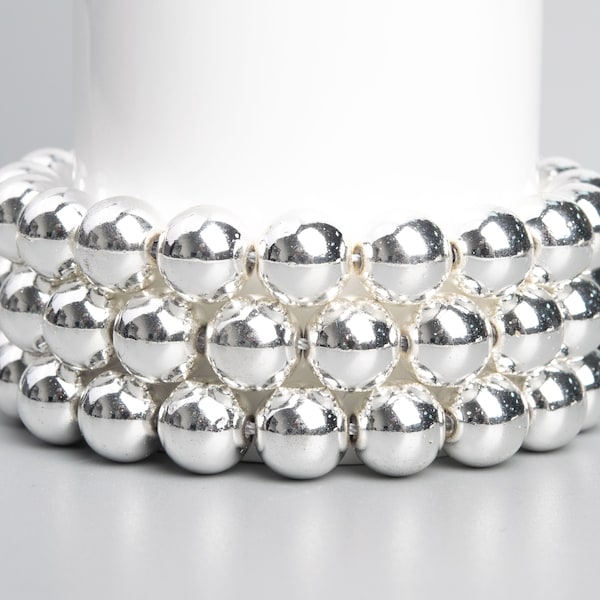 18k White Gold Hematite Gemstone Grade AAA Round 2mm 3mm 4mm 6-7mm 8mm 9-10mm 11-12mm Loose Beads