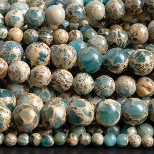 Green Sea Sediment Imperial Jasper Gemstone Grade AAA Round 4mm 6mm 8mm 10mm Loose Beads