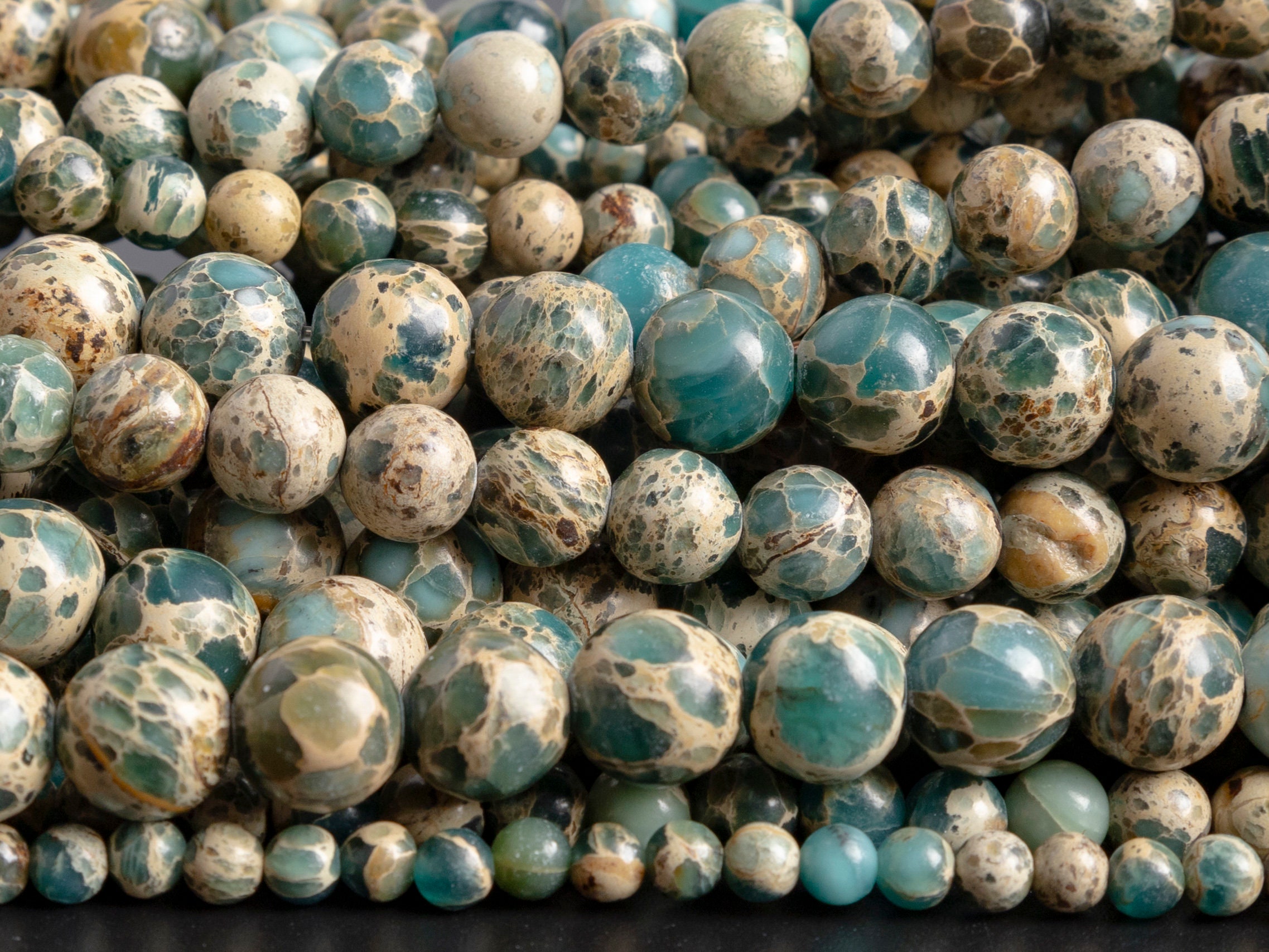 Green Sea Sediment Imperial Jasper Gemstone Grade AAA Round 4mm 6mm 8mm 10mm Loose Beads