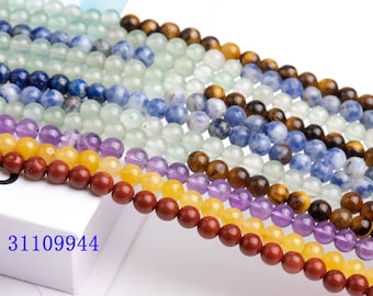 5/10 Strands Natural Multicolor 7 Chakra Gemstone Grade AAA Round 4mm 8mm Loose Beads