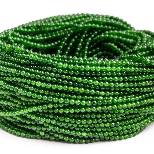 Emerald Green Malaysian Jade Gemstone Grade AAA Round 2-3MM Loose Beads