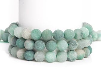 Natural Matte Green Calcedony Gemstone Grade AAA Round 8mm Loose Beads