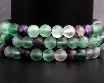 5/10 Strands Natural Matte Multicolor Fluorite Gemstone Grade A Round 4mm 6mm 8mm 9-10mm 12mm Loose Beads