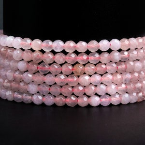 Faint Pink Aventurine Gemstone Grade AAA Faceted Round 4mm Loose Beads