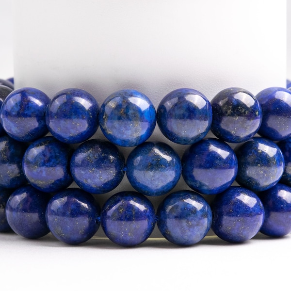 Deep Blue Lapis Lazuli Gemstone Grade A Round 4mm 6mm 8-9mm 10mm Loose Beads