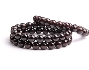 5/10 Strands Natural Wine Red Garnet Gemstone Grade AAA Round 8mm Loose Beads