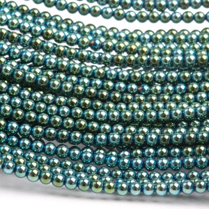 Green Hematite Gemstone Grade AAA Round 3mm 4mm 6mm 8mm 10mm 12mm Loose Beads 16" 3mm 8231332