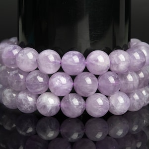 Natural Lavender Amethyst Gemstone Grade AA Round 6mm 7-8mm 8mm 9-10mm 10mm 11-12mm 12mm Loose  Beads