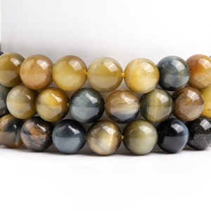 Golden Blue Tiger Eye Gemstone Grade AA Round 6mm 8mm  9-10mm 11-12mm  Loose Beads