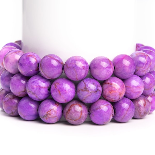 Purple Magnesite Turquoise Gemstone Grade AAA Round 6mm 8mm 10mm 12mm Loose Beads