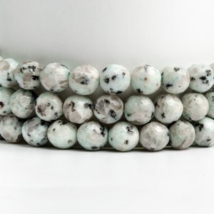 Natural Green Kiwi Jasper Gemstone Grade A Micro Faceted Round 6mm 8mm 10mm Loose Beads
