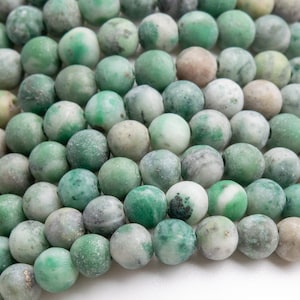 Natural Matte Qinghai Jade Gemstone Grade A Round 4mm 6mm 8mm  10mm  Loose Beads