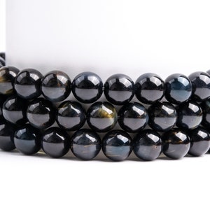 Natural Yellow Blue Tiger Eye Gemstone Grade AAA Round 8mm Loose Beads