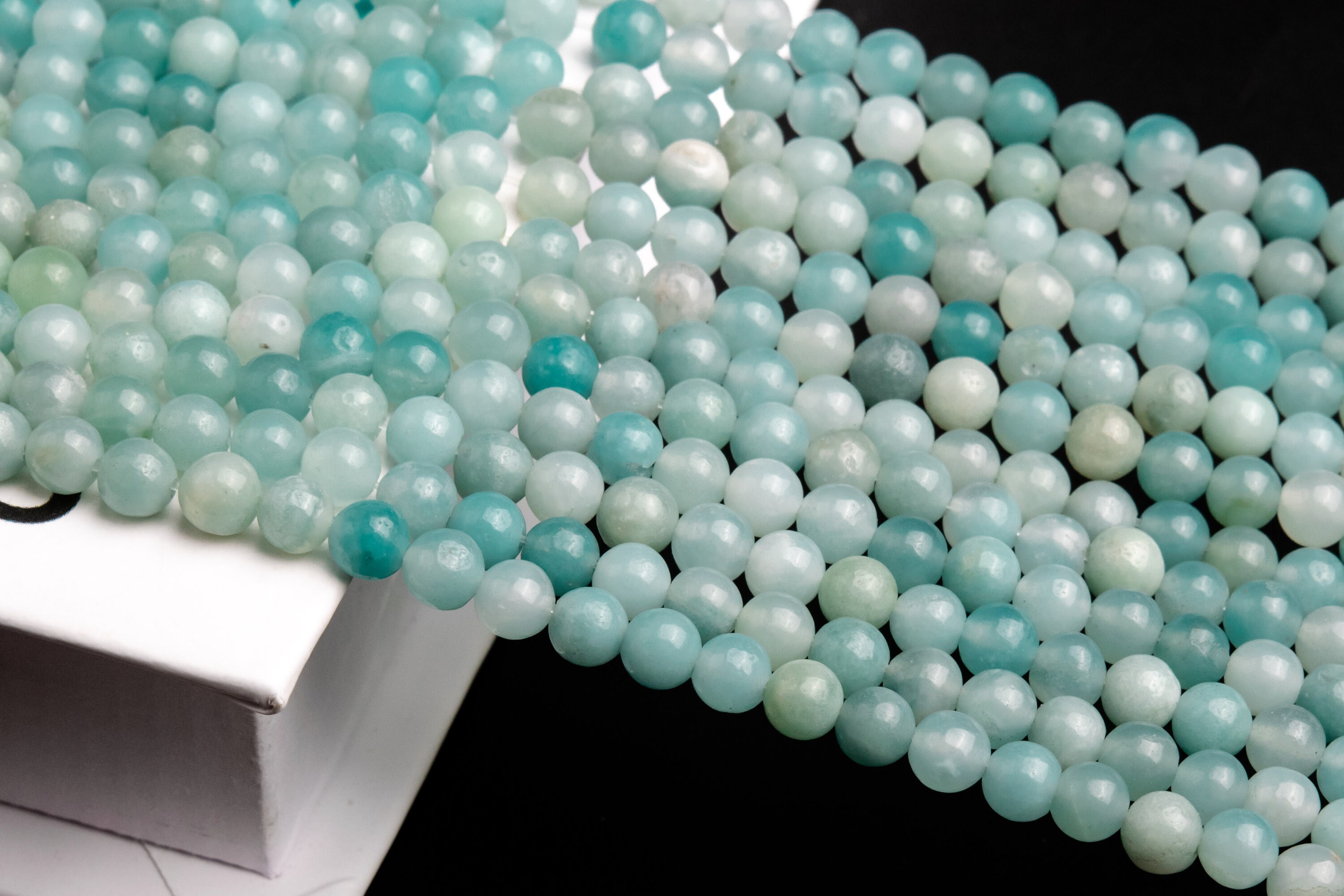 Natural Blue Amazonite Gemstone Grade A Round 4mm 6-7mm 8mm 10mm Loose ...