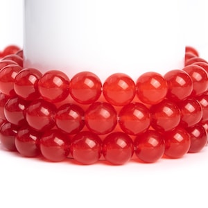 Chilli Red Malaysian Jade Gemstone Grade AAA Round 8mm 9-10mm 11-12mm Loose Beads