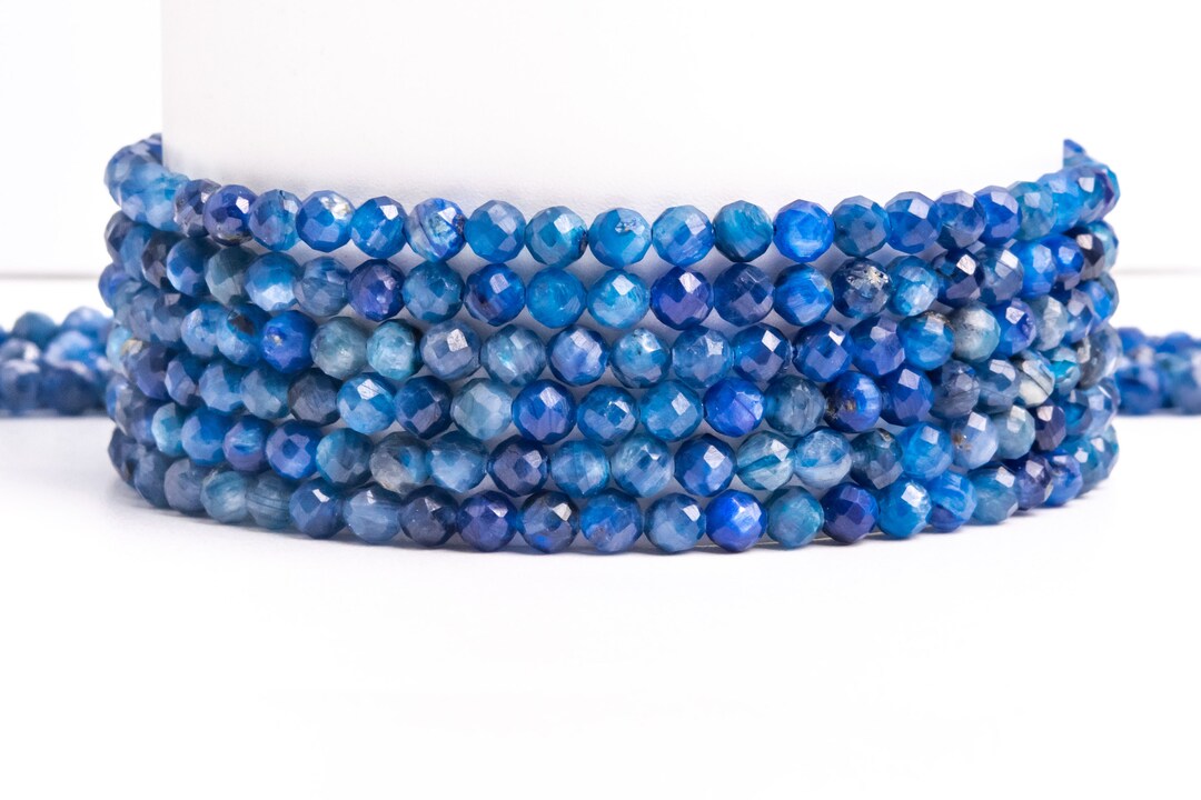 Natural Blue Kyanite Gemstone Grade A+ Faceted Round 4mm Loose Beads - Etsy