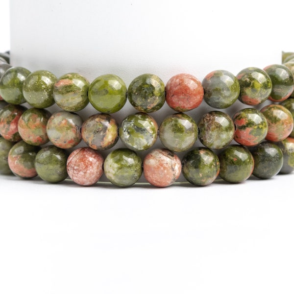 Natural Lotus Pond Unakite Gemstone Grade AAA Round 4mm 6mm 8-9mm 10mm 12mm Loose Beads